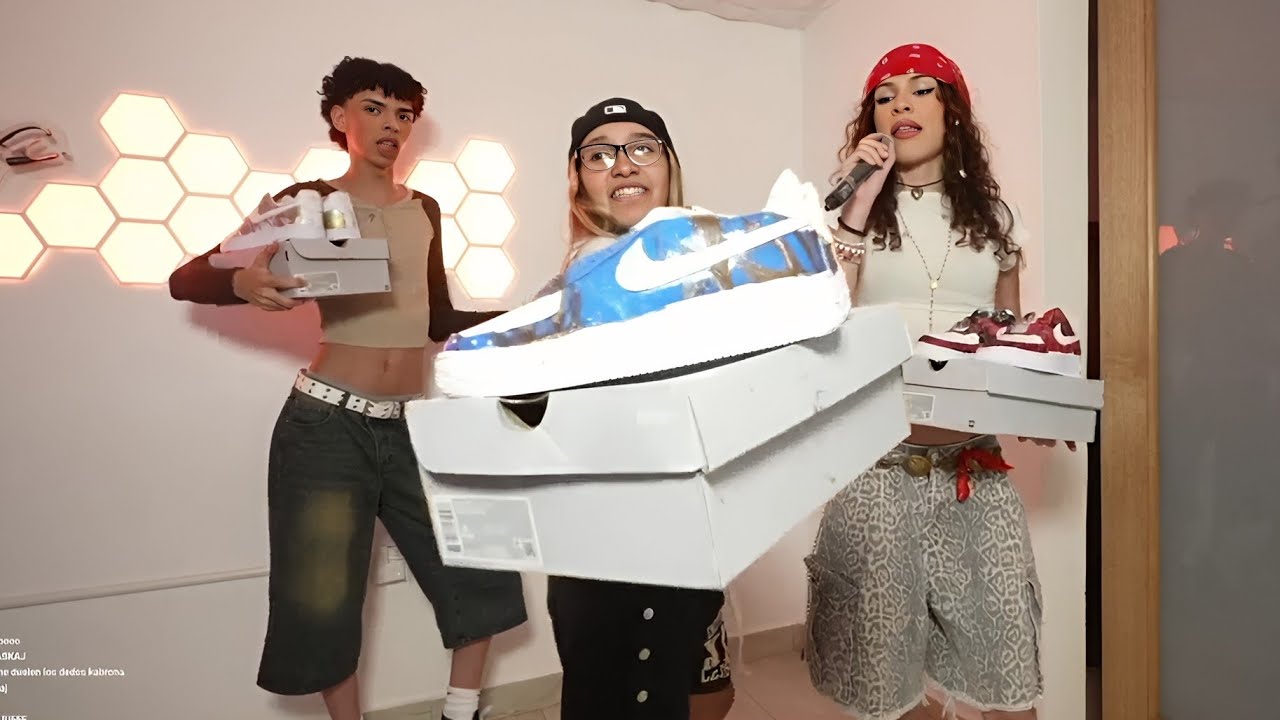 Alondra, Rai y Alex - REGALANDO ZAPATILLAS EN OMEGLE