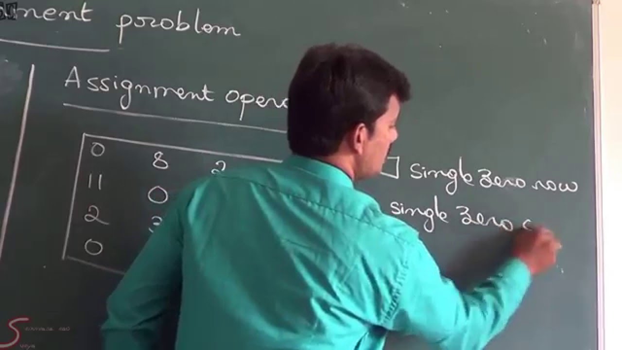 Operations Research(vol-8)-Assignment method by Srinivasa rao