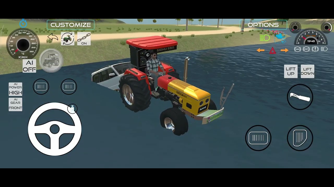 🚜Indian 3D game Scorpio fas Gai Pani Mein nikala HMT tractor video acchi Lage to channel kosubscribe