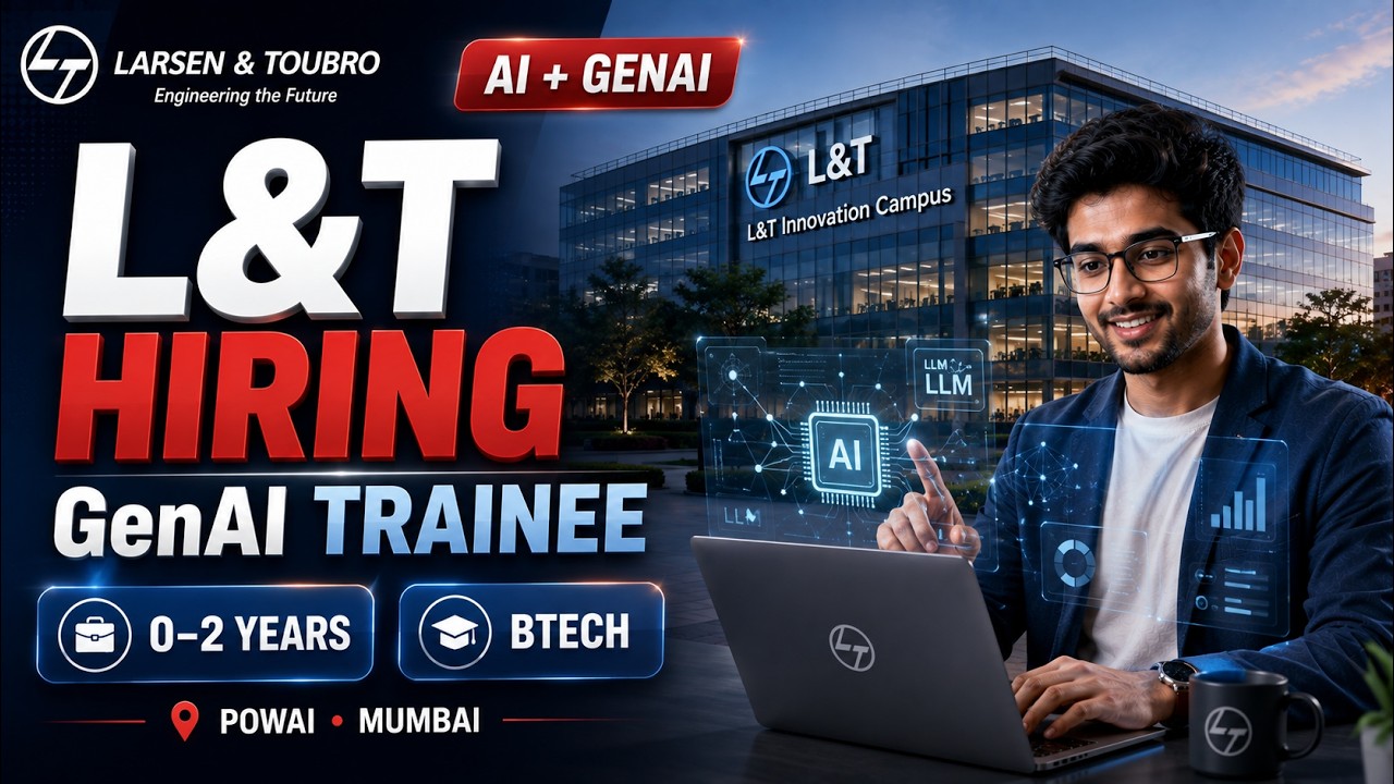 L&T нанимает в 2026 🚀 Стажёр по GenAI | 0&ndash;2 года | BTech | ИИ и МО | Повай