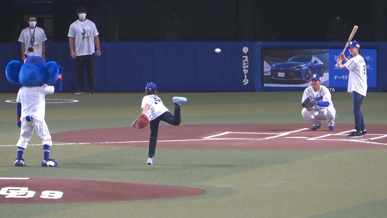 今日引退試合の福留孝介の子ども達による温かいファーストピッチセレモニー！ (2022/09/23)