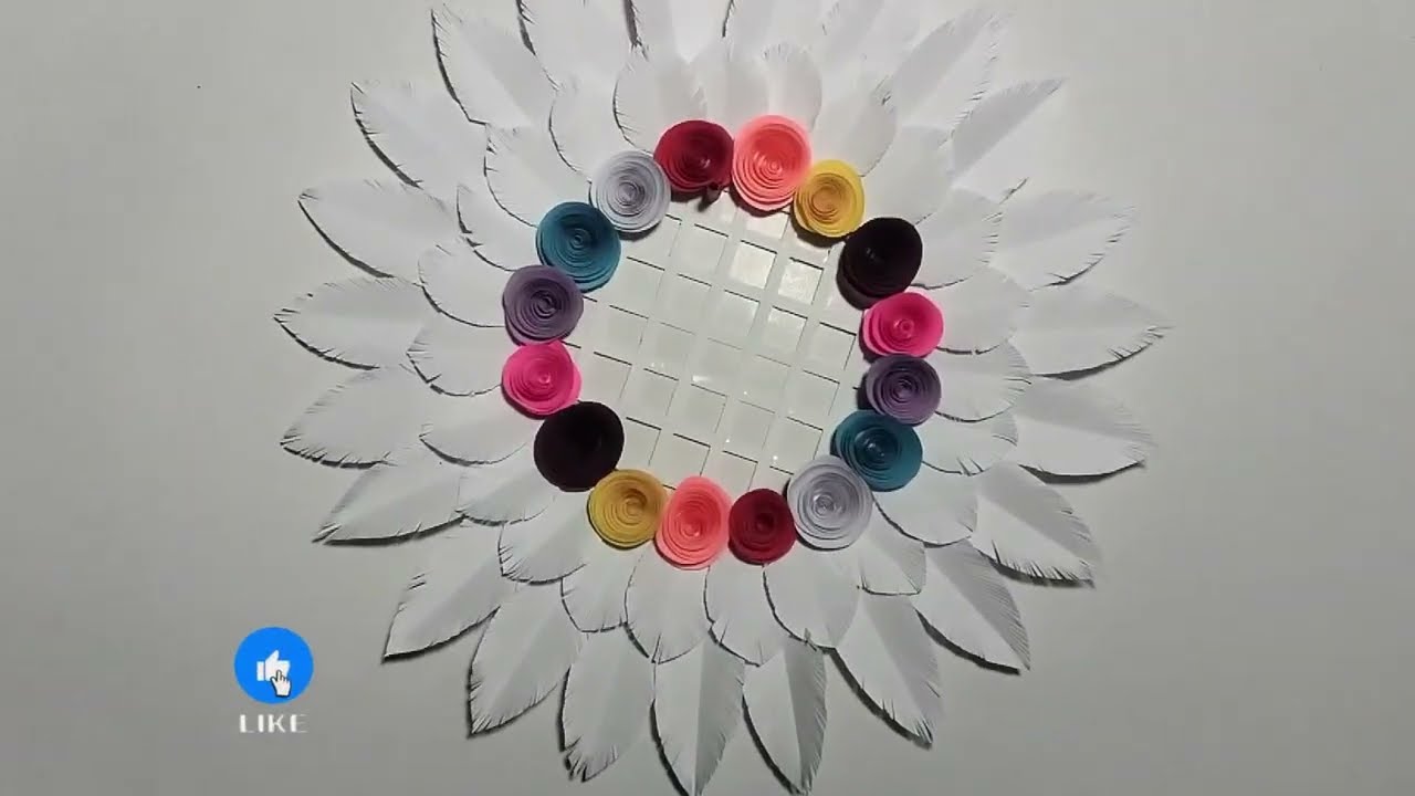 DIY Paper Feather & Quilling Flower Wall Hanging | Easy Colorful Paper Craft for Home Decor