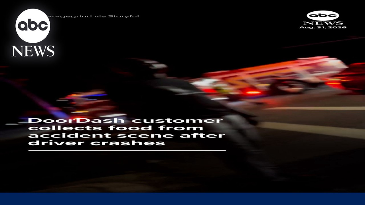 DoorDash customer collects food from accident scene after driver crashes
