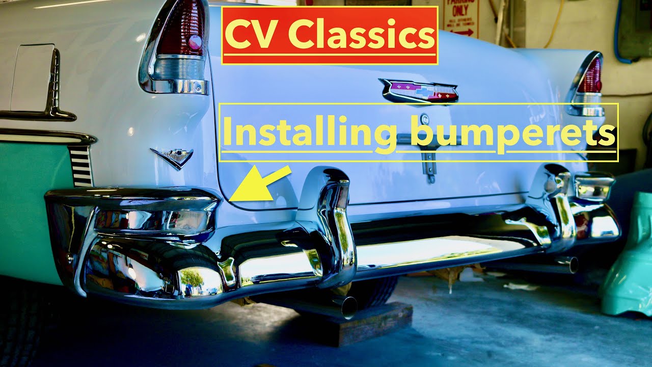Installing deluxe bumper guards, accessory guards, 55 Chevy Convertible