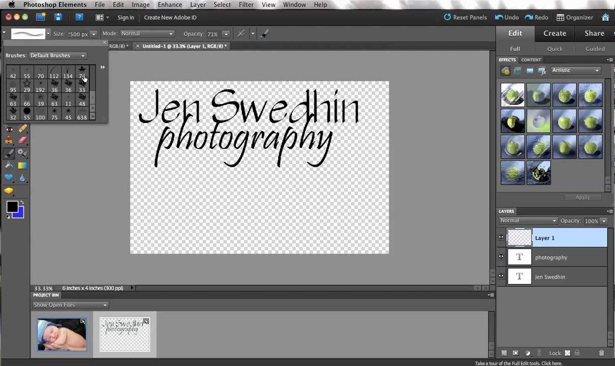 Creating and using watermarks in Photoshop Elements