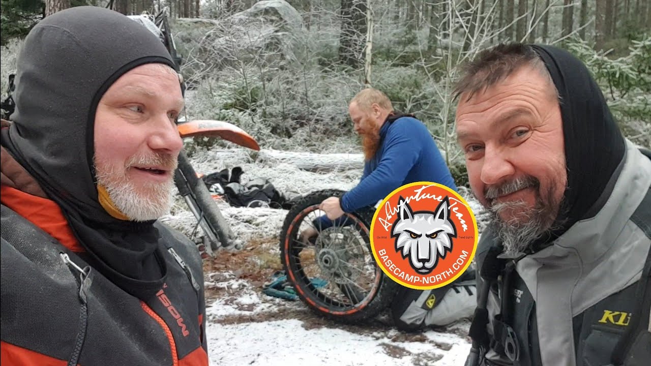 Winter Motorcycle Camping Adventure & Wildcamp  in hammocks and open cabins