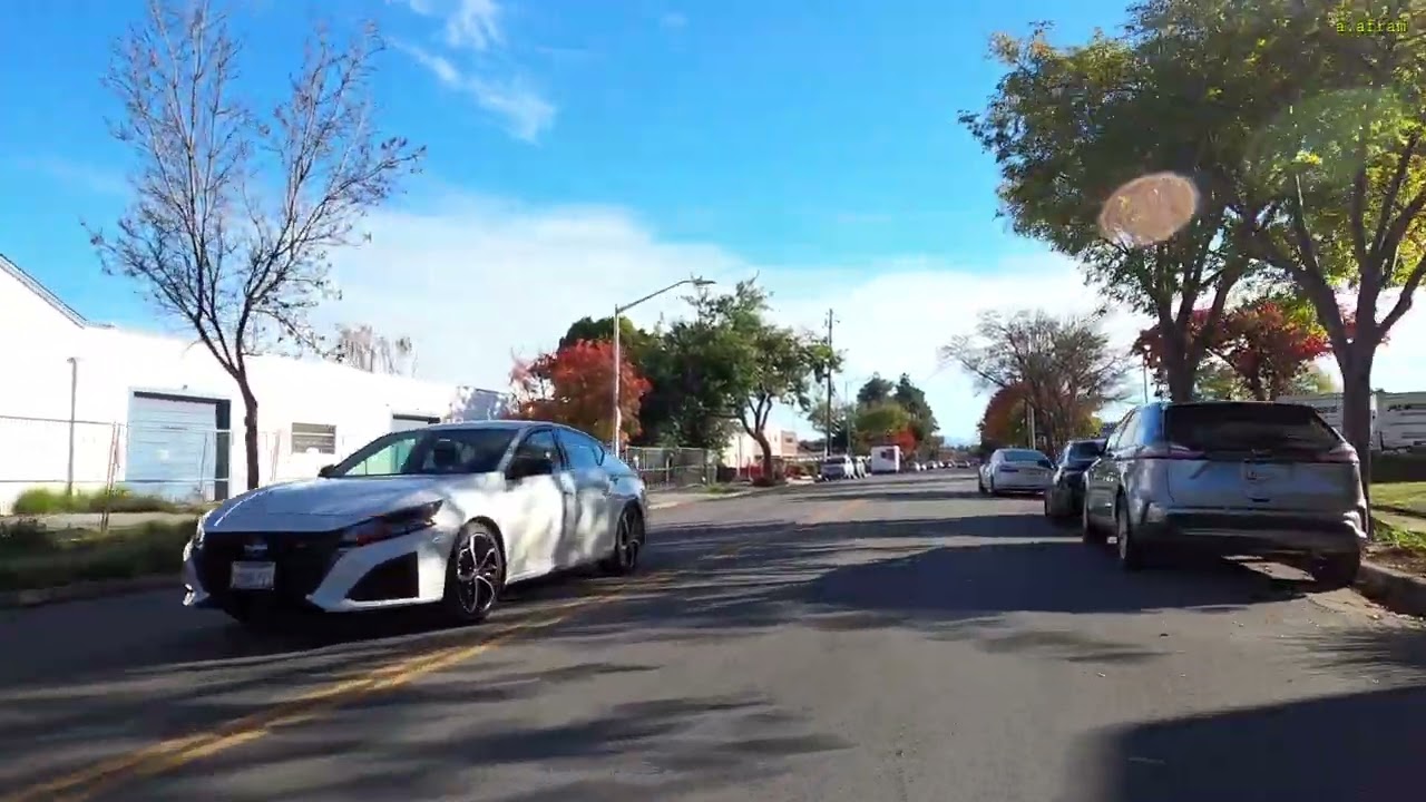 Driving to Google Headquarters Googleplex in Mountain View Silicon Valley California USA
