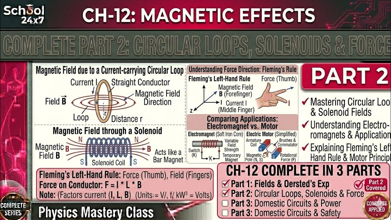 Magnetic Effects of Electric Current|Class 10 Science Ch 12 Part 2#magneticfields#conductor#solenoid
