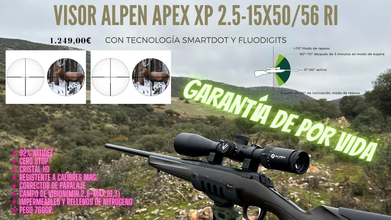 VISOR DE CAZA ALPEN OPTICS XP 2.5-15X50 A4 RI SMARTDOT