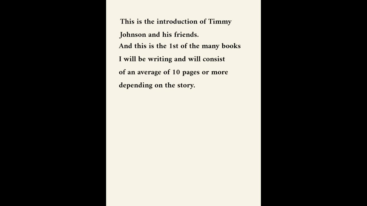 The Adventures Of Timmy Johnson -Introduction-