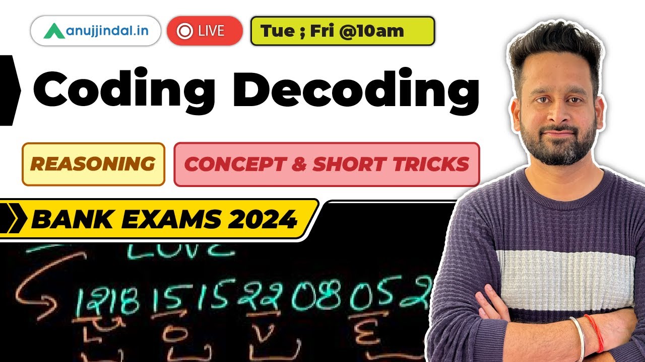 Bank Exams 2024 | Reasoning Ability | Coding Decoding | SBI PO Reasoning | IBPS PO | RRB