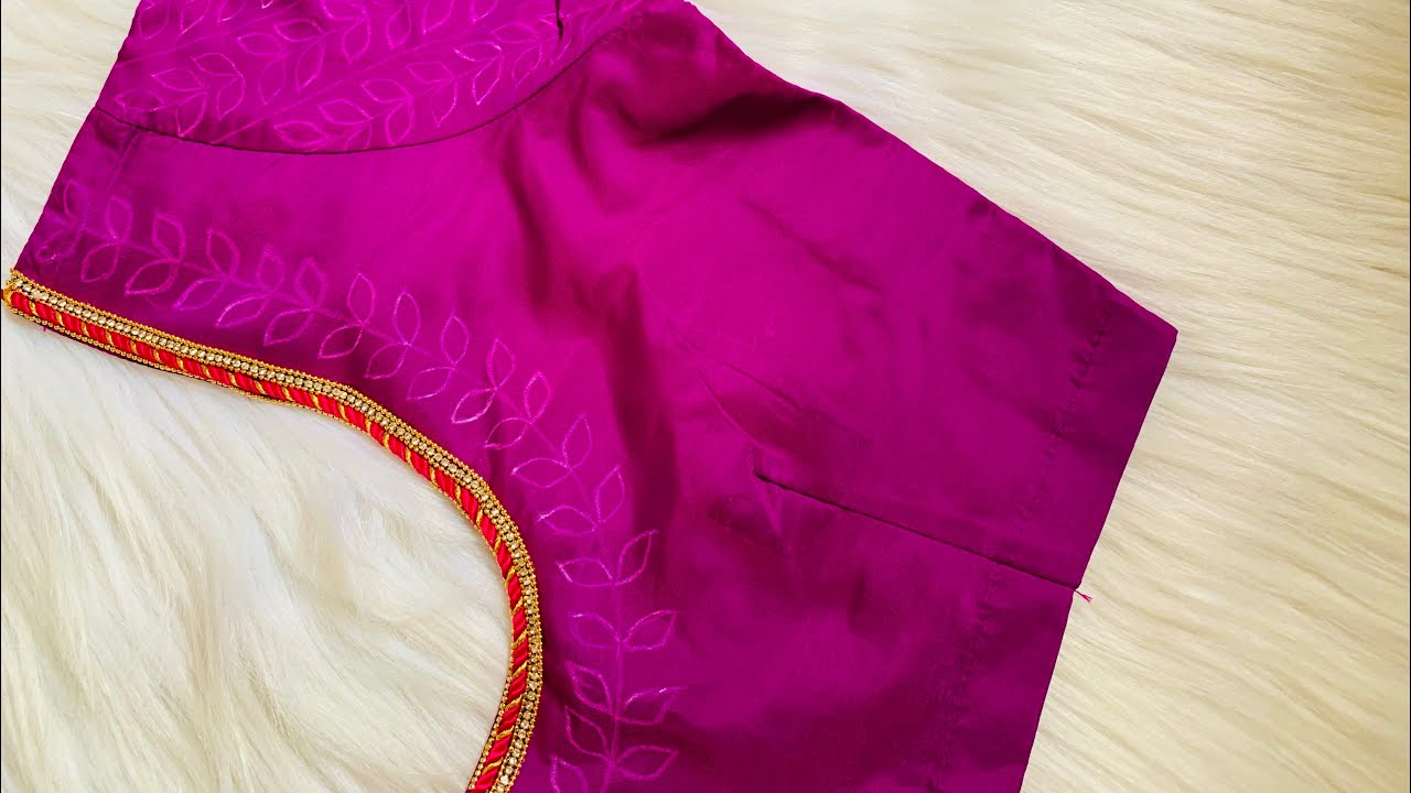 Most beautiful & heavy Bridal blouse design on stitched/readymade blouse wit normal stitching needle