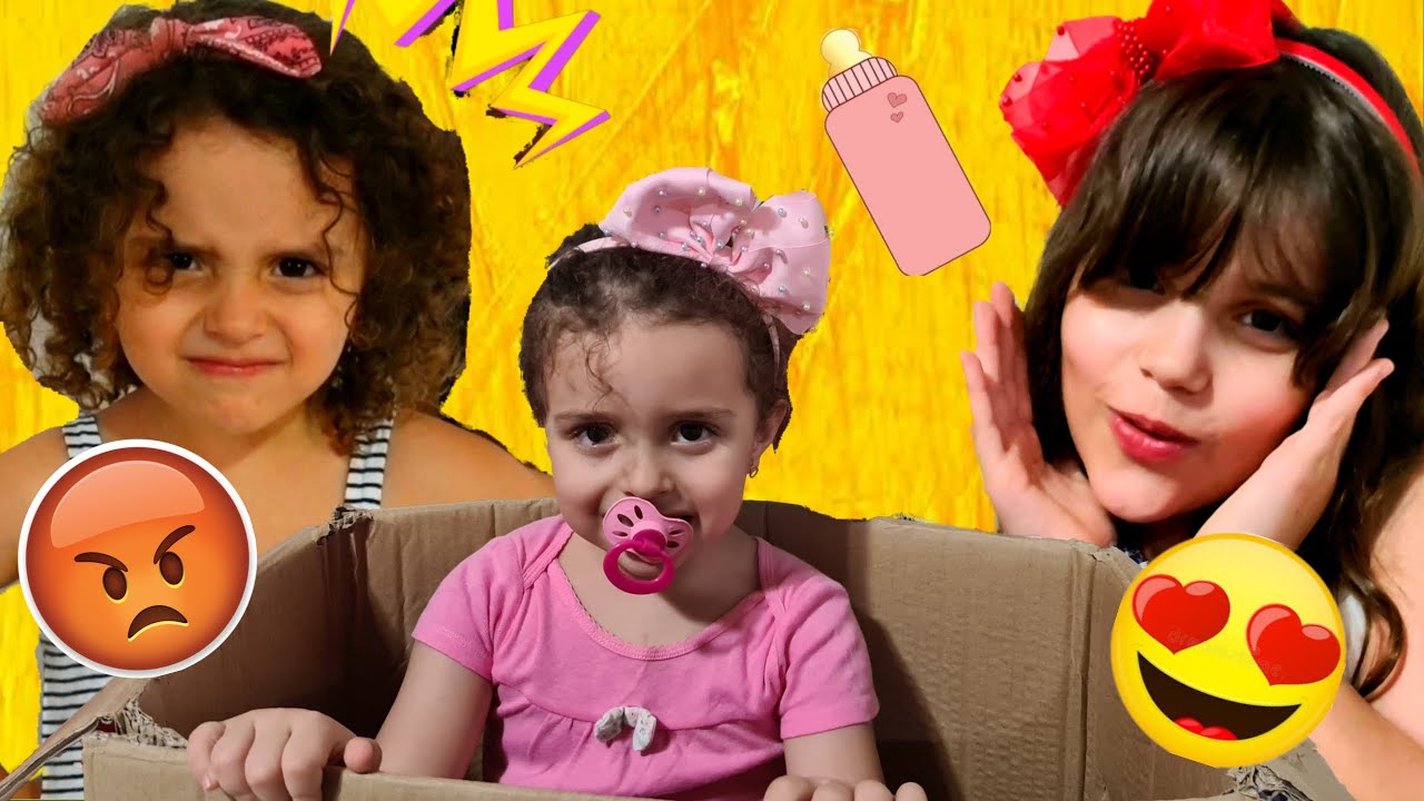 Elisa e Marina em uma história engraçada de uma nova irmã bebê