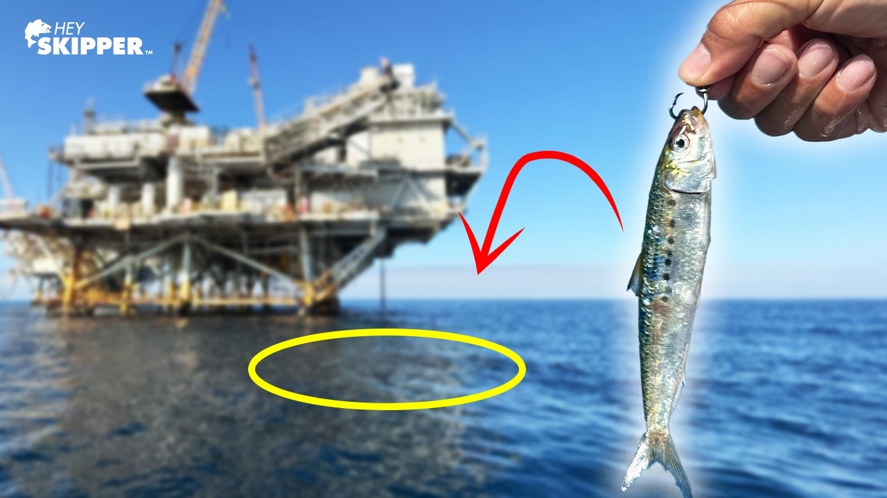 LIVE Sardines Under a MASSIVE Oil Rig &mdash; Fishing for Lunch in Deep CA Waters!