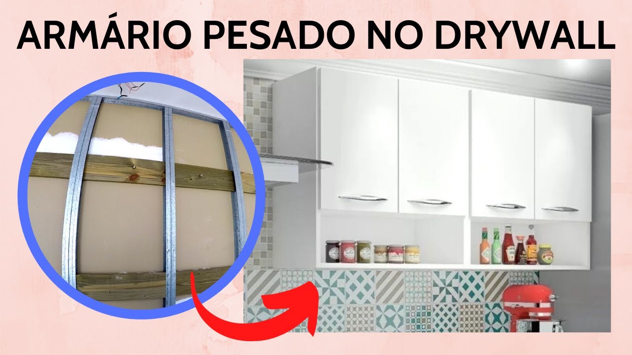COMO COLOCAR ARMÁRIO DE COZINHA AÉREO EM PAREDE DE DRYWALL