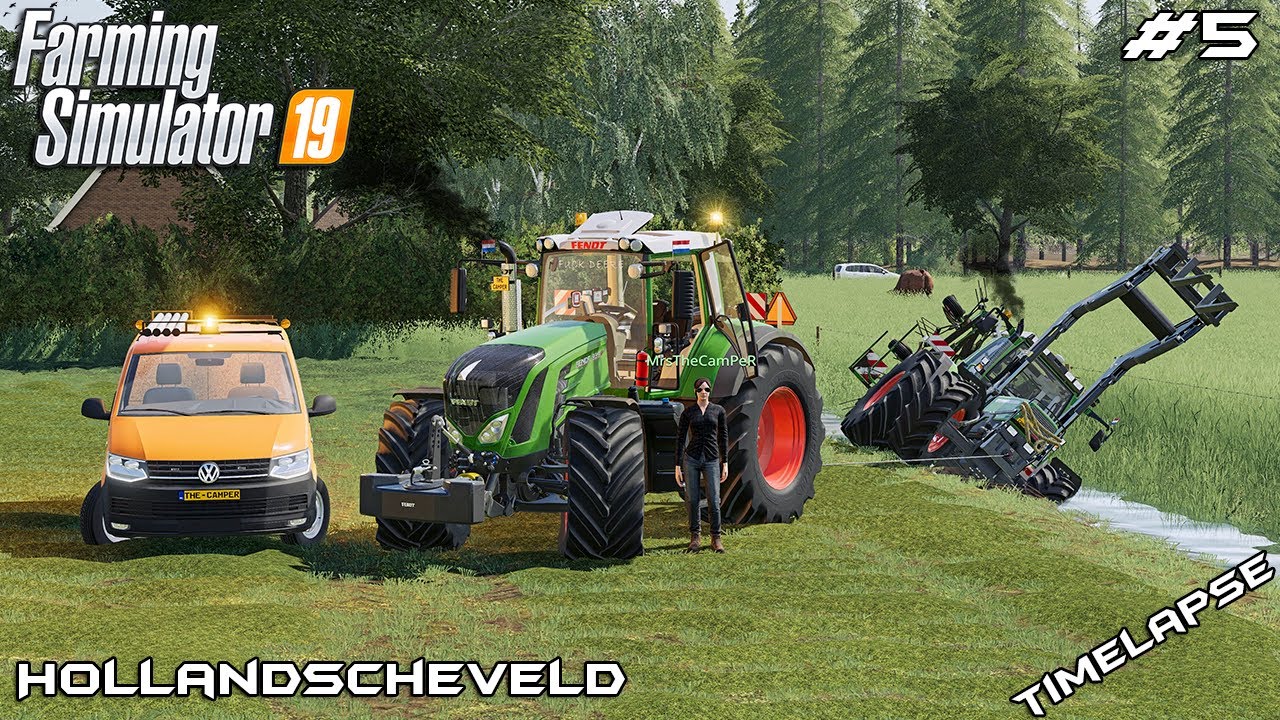 MrsTheCamPeR застряла в канаве | Животные на Холландшевельде | Farming Simulator 19 | Эпизод 5