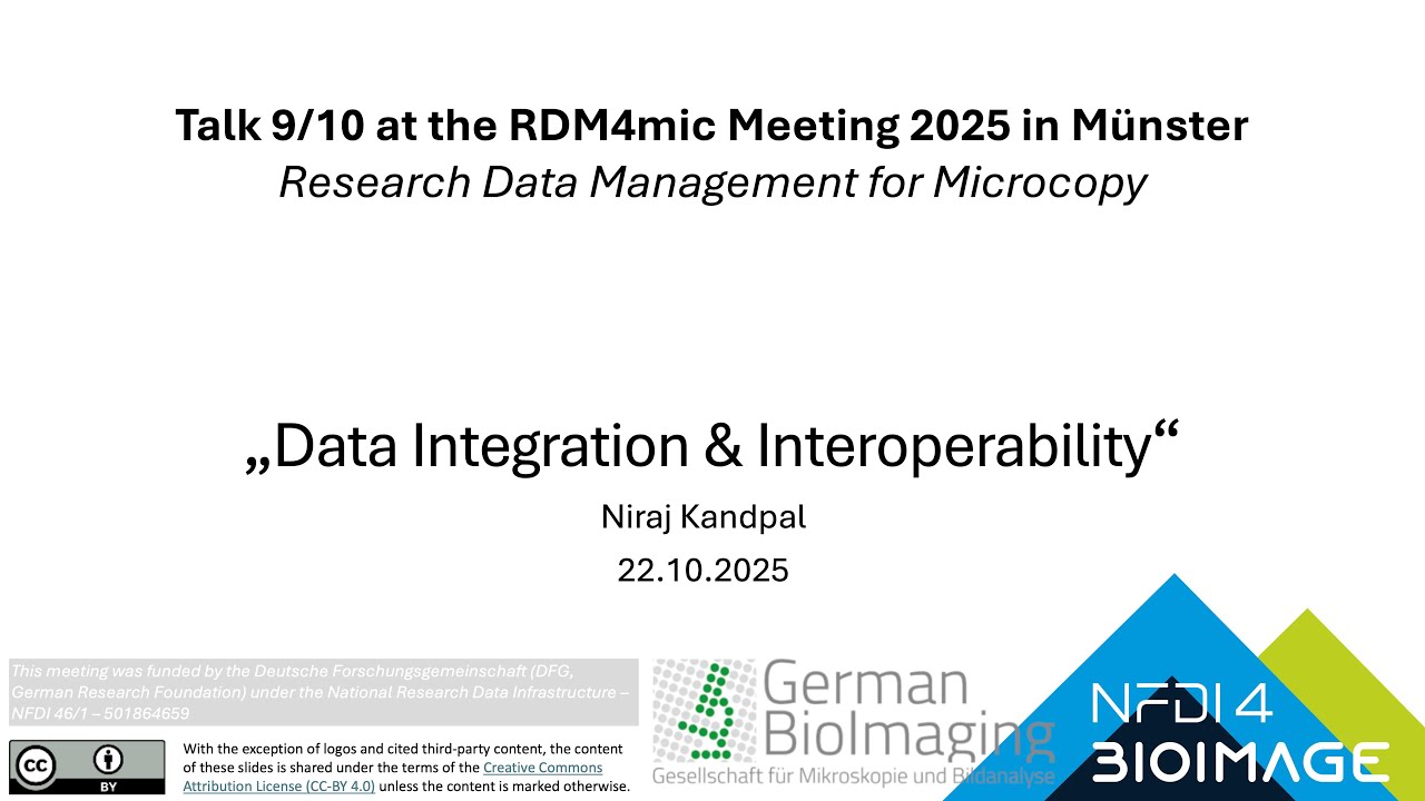 Talk 9/10 RDM4mic 2025: Data Integration & Interoperability – N. Kandpal
