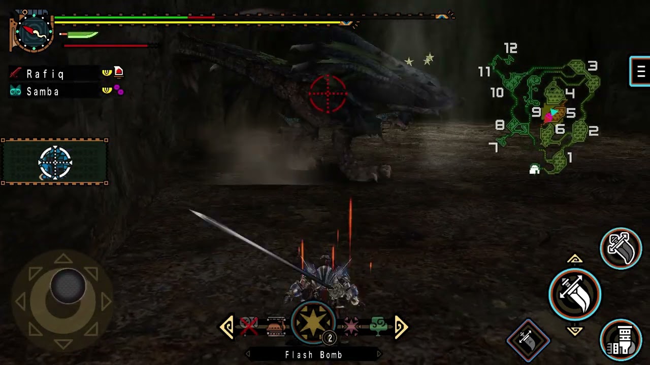 Monster Hunter Freedom Unite (MHFU) for iOS - Low Rank Azure Rathalos - Long Sword Gameplay