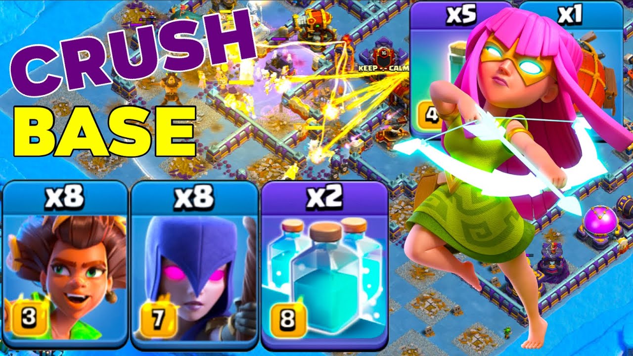 Super Archer Blimp TH16: Root Rider + Witch Unleash Chaos in Legend League!