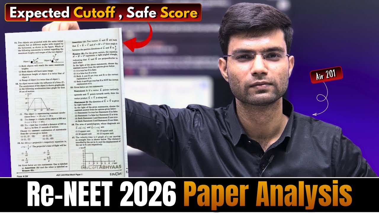 🔥 RE-NEET 2026 Paper Analysis | Expected Cutoff, Safe Score & Rank Prediction!