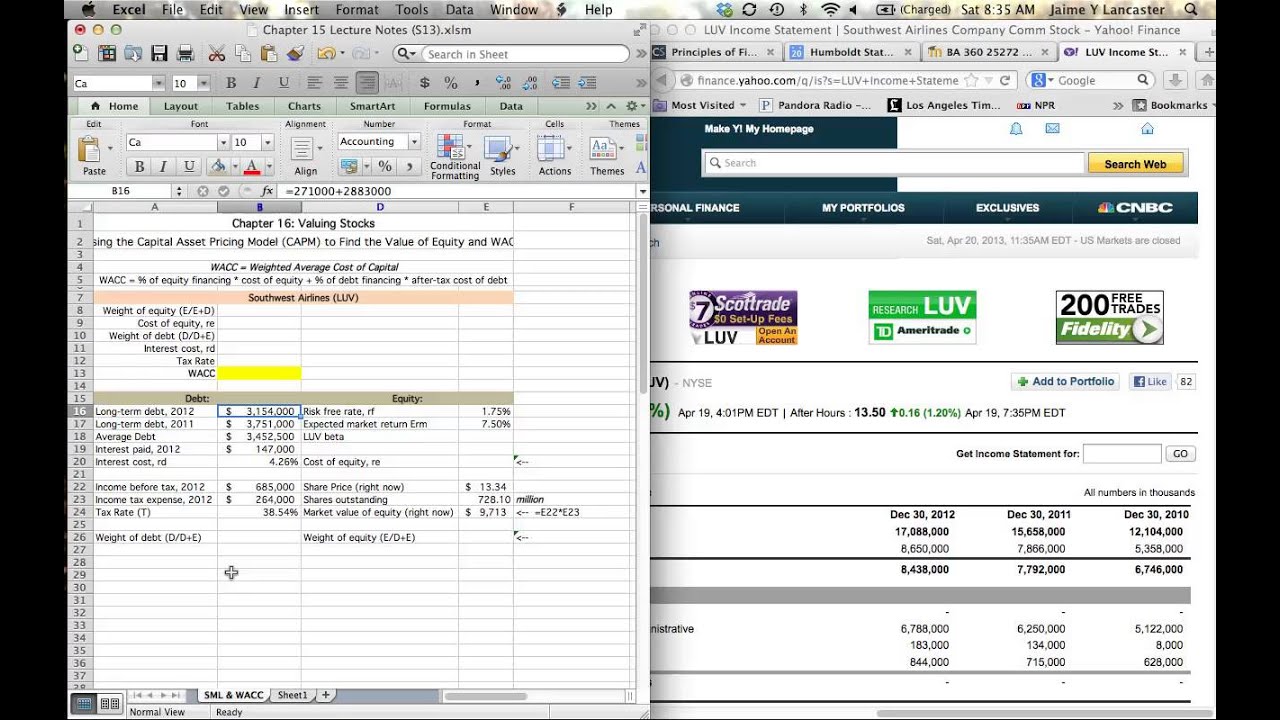 Chapter 16 - Using the CAPM to Find the Cost of Equity and the WACC (part 2)