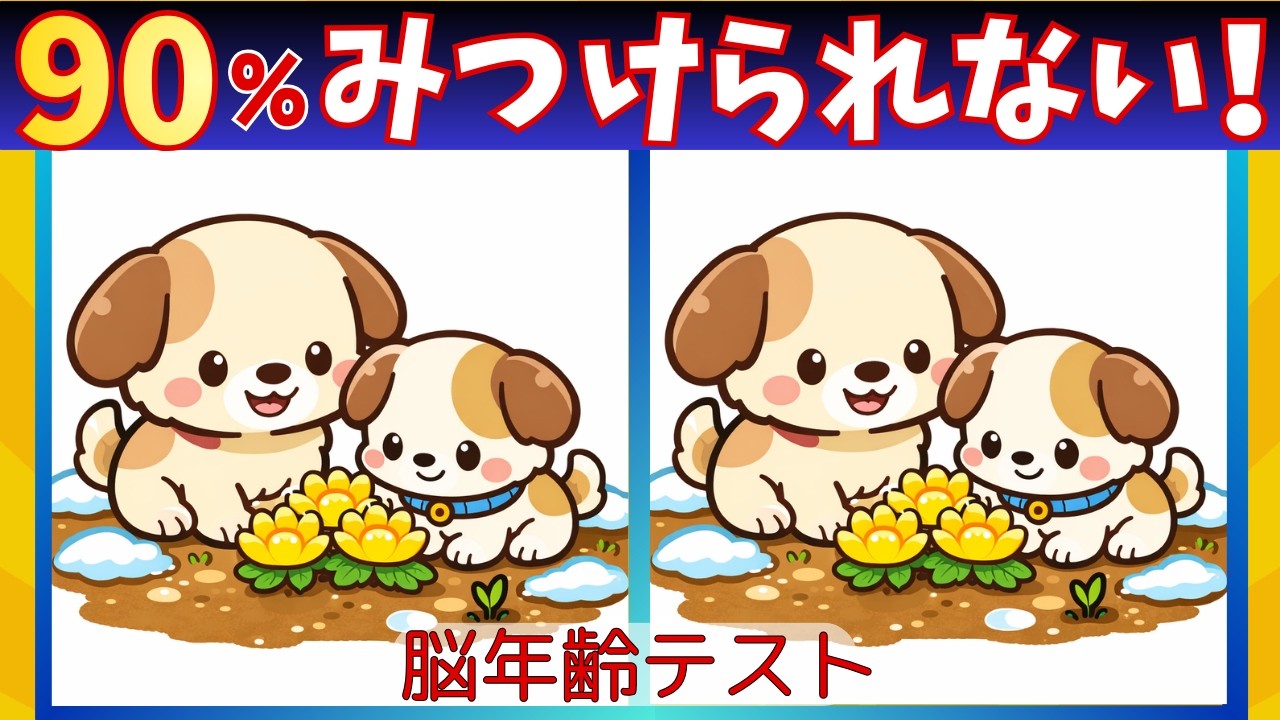 【脳トレ】イラスト間違い探し10問｜90秒で5つ見つけて！20分たっぷり脳トレ