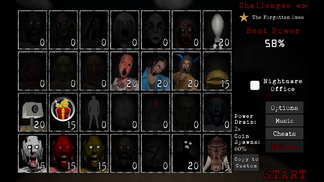 Slendrina's Freakish Friends and Family Night - Сhallenge 