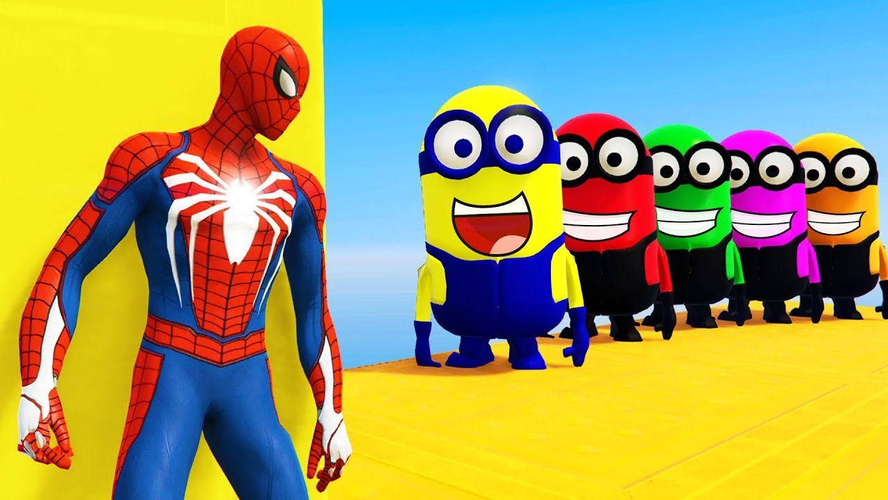 GTA 5 Crazy Ragdolls | Spiderman by Quad Bike On Rainbow Spiders Bridge(Spider Shark Jumps) #shorts