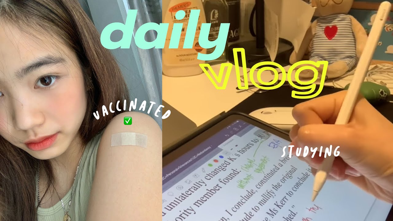 daily vlog✨| ไปฉีดวัคซีนpfizer🦠, เรียนออนไลน์💙