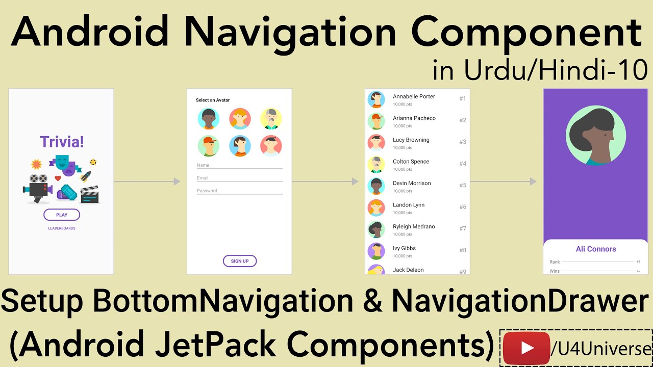 10-Setup BottomNavigation & Navigation Drawer | Android Navigation Component | U4Universe