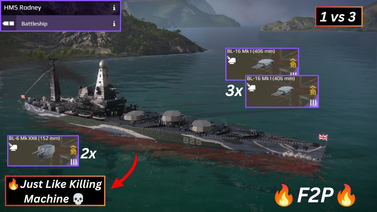 🔥HMS Rodney &mdash; это безумный линкор😱 &mdash; Modern Warships