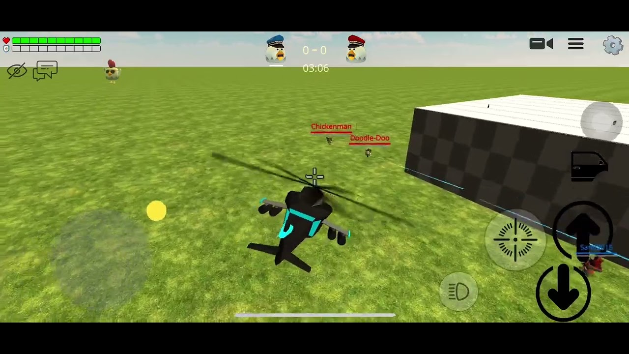 Using attack helicopter in chicken gun