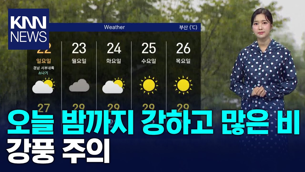 오늘 밤까지 강하고 많은 비..강풍 주의 / KNN