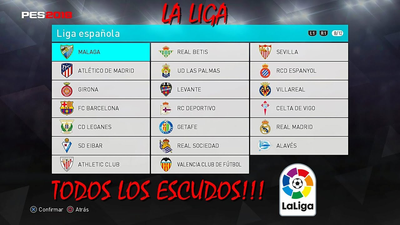 PES 2018 Como editar los Escudos de los equipos de La Liga Española + Link