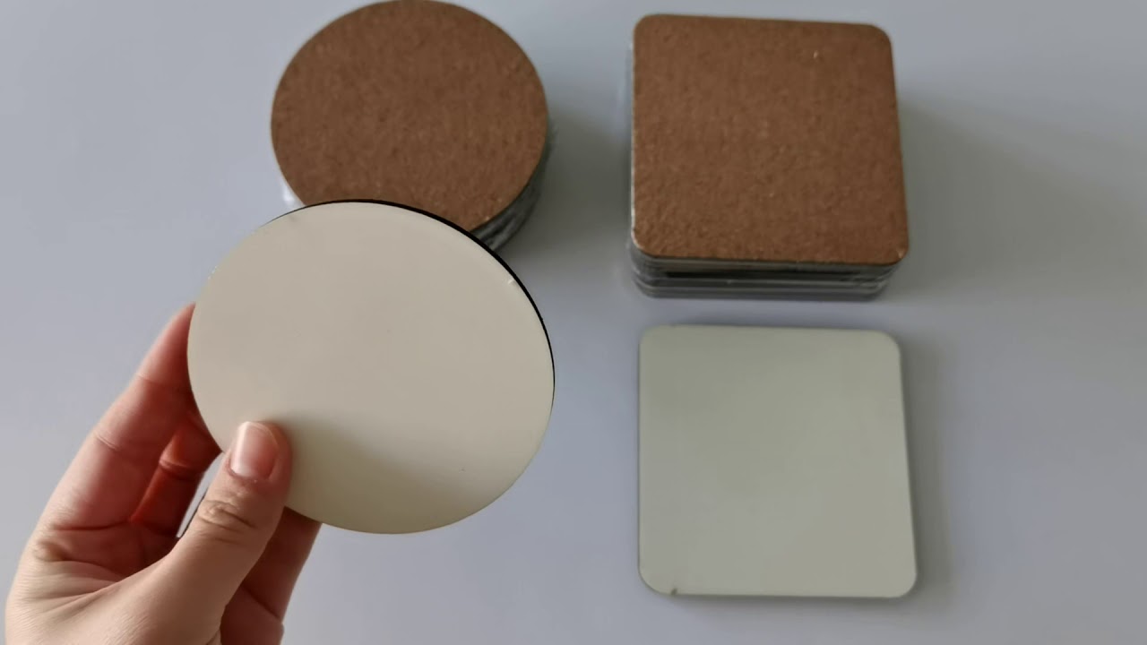 Lancoda Circle Square Sublimation MDF Cork Coaster
