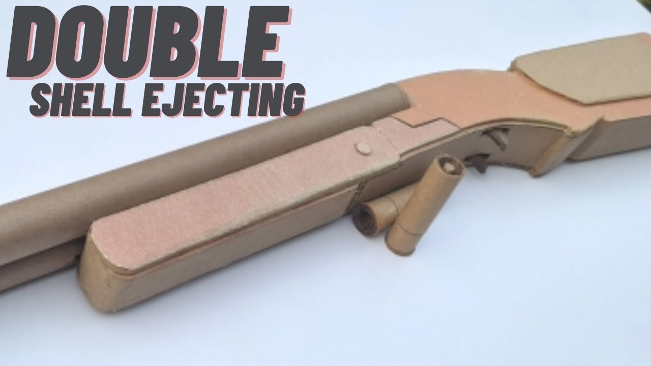 Double shell ejecting shotgun || how to make cardboard gun