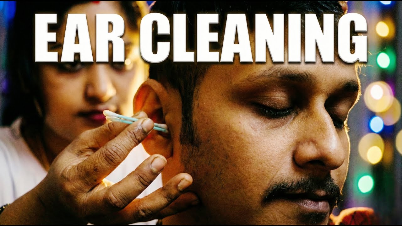 Stress Melt : ASMR Ear Cleaning | Oil Head Massage for De-stress | Gentle Indian Scalp Massage