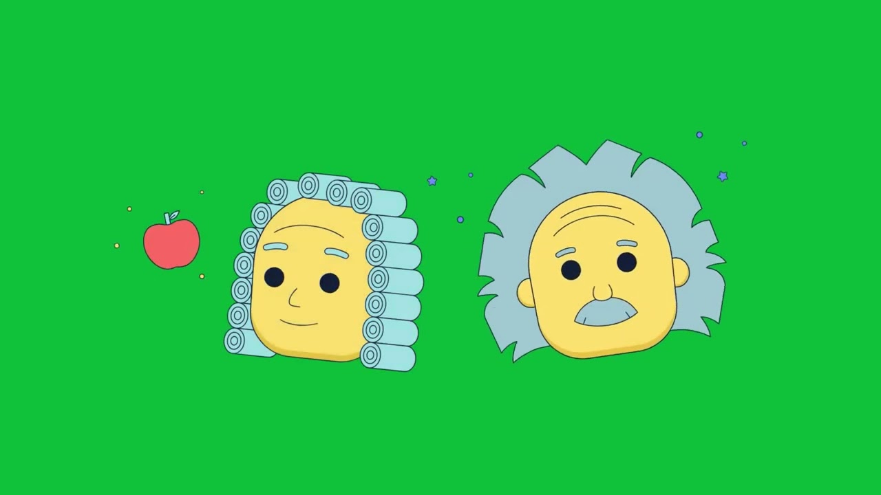 Einstein Illustration Animation | Animated Green Screen Clip