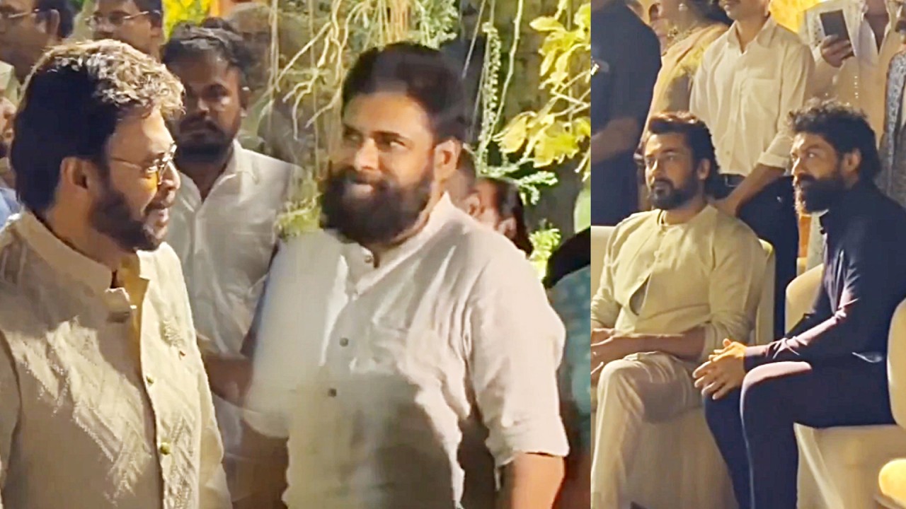 Pawan Kalyan, Suriya, Kalyan Ram & Venkatesh Other Celebs Visuals At Allu Sirish & Nayanika Wedding