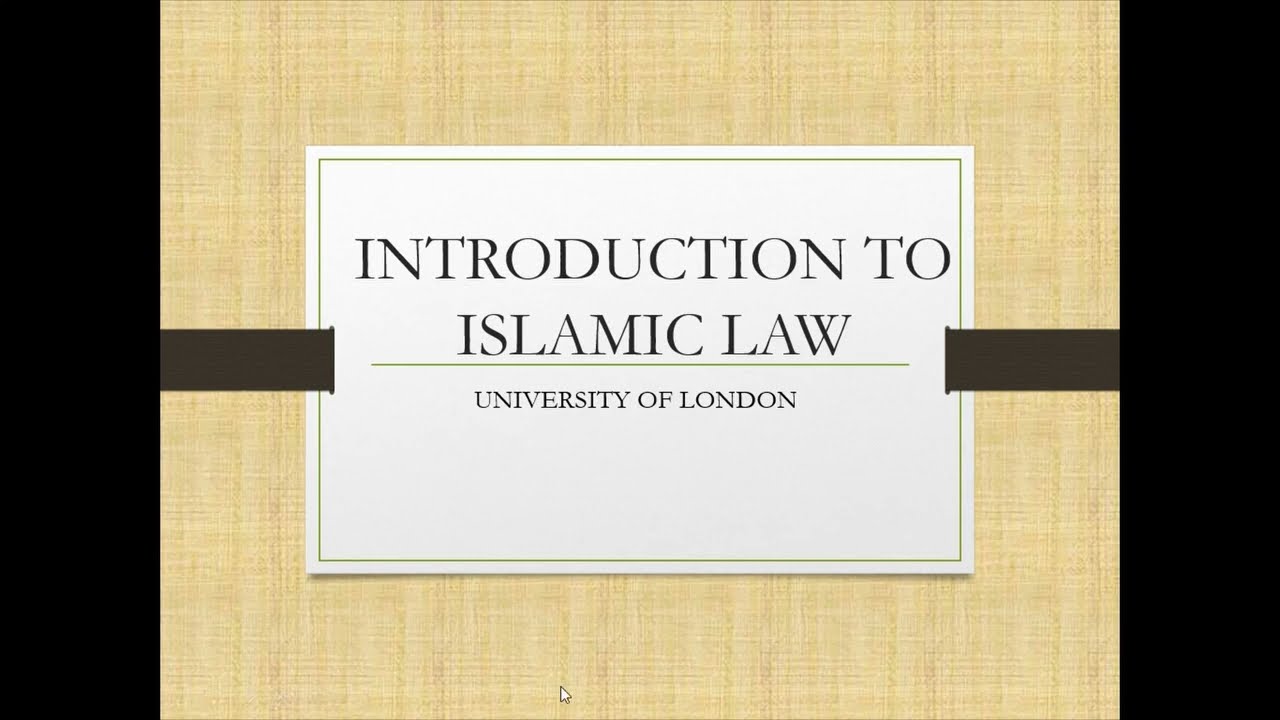 Introduction to Islamic Law