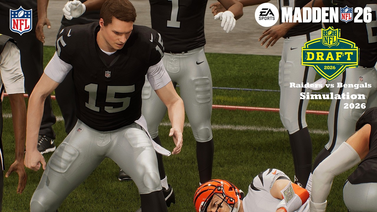 Madden 26 Fernando Mendoza Raiders vs Carson Beck Bengals Sim NFL DRAFT EARLY 2026 Game Play