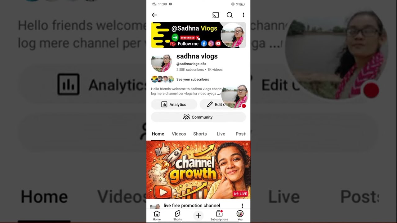live free promotion channel chacking 1k subscriber free channel growth channel analysis