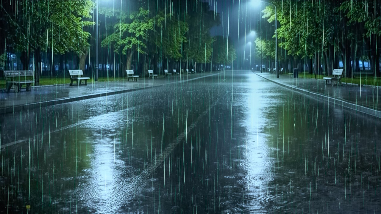 The Best Way to Sleep Deeply | Soothing Rain on Empty Road at Night | Continuous ASMR Rain