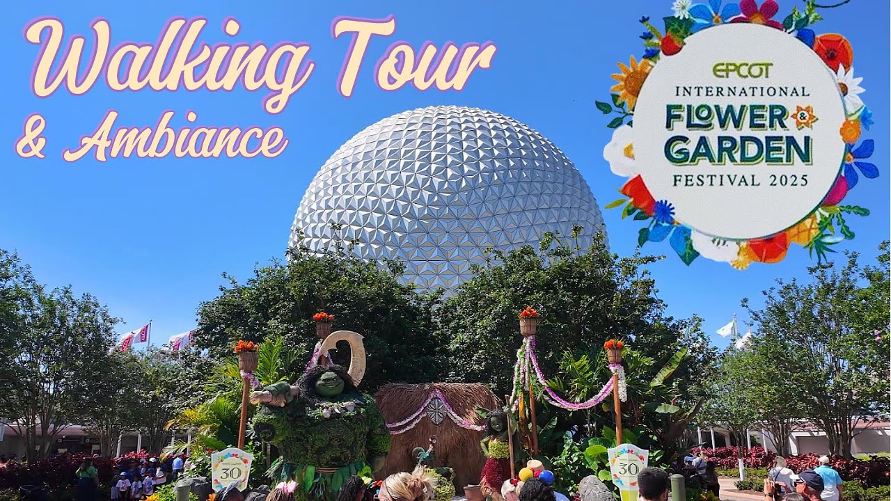 2+ Hour Epcot Walk through Flower and Garden Festival 2025 | 4K Fully Immersive Ambiance