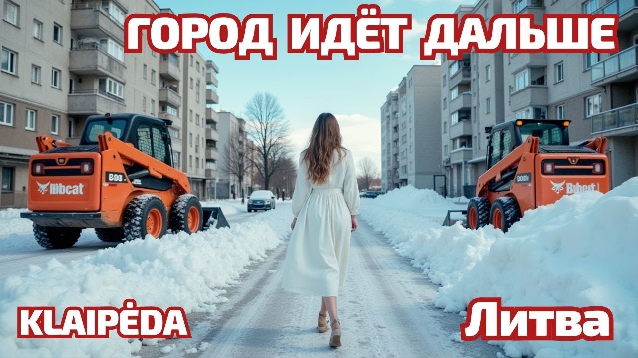 Когда город чистят, а она идёт сквозь зиму | Клайпеда #литва #klaipėda