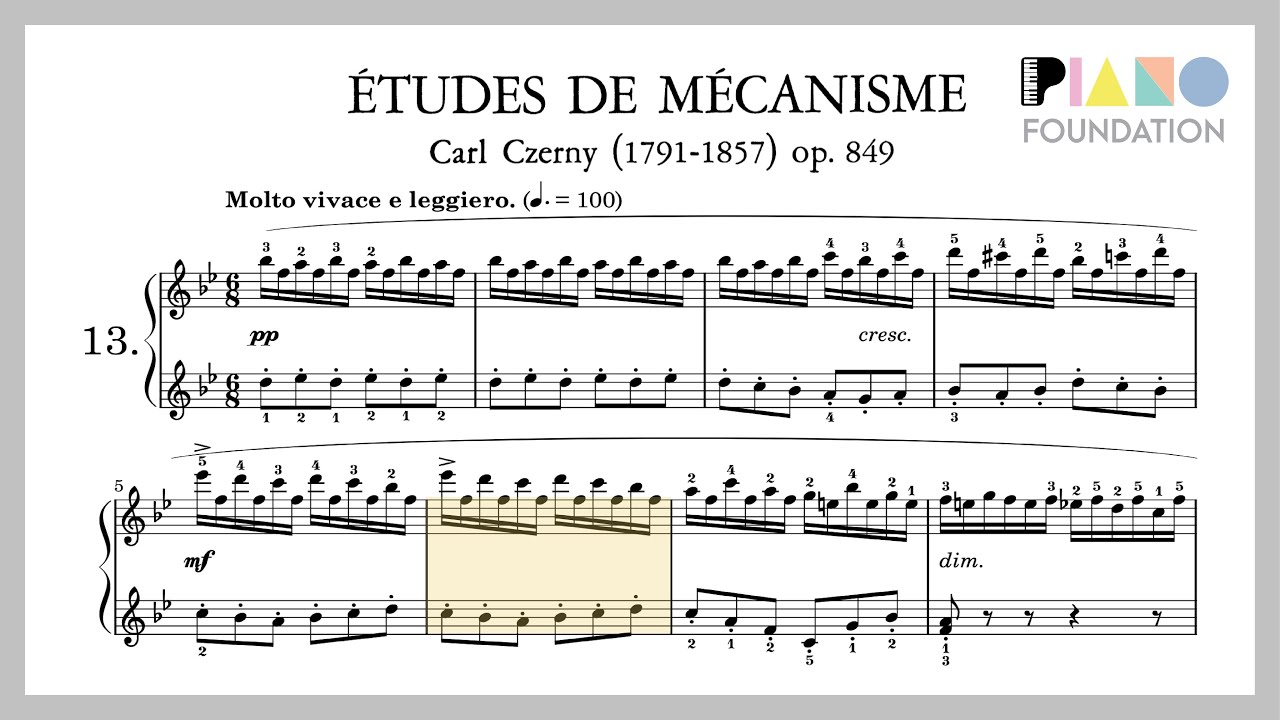 Czerny Op. 849 No. 13 In Tempo (BPM = 100)