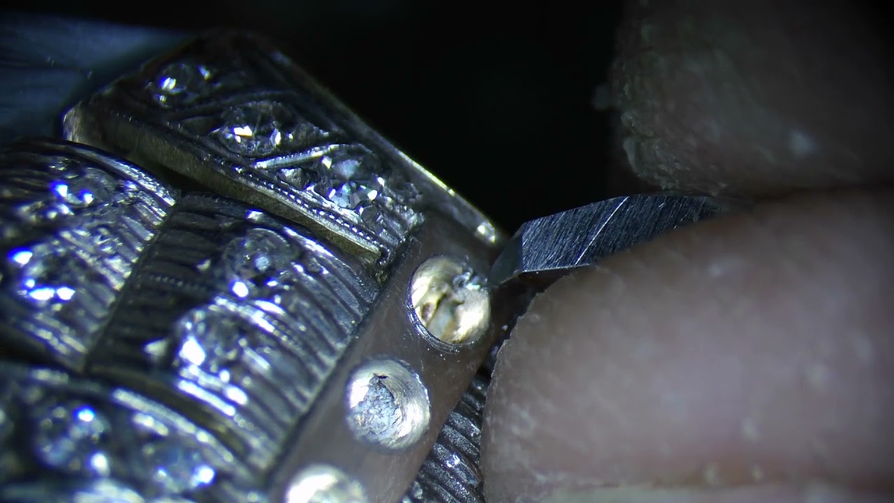 Art Deco Platino Setting MillGrain
