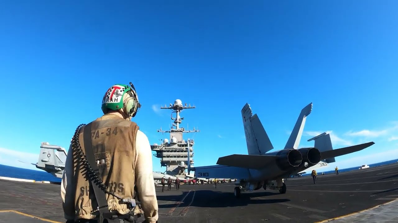 F18 Tail Hook Check onboard USS HARRY S. TRUMAN