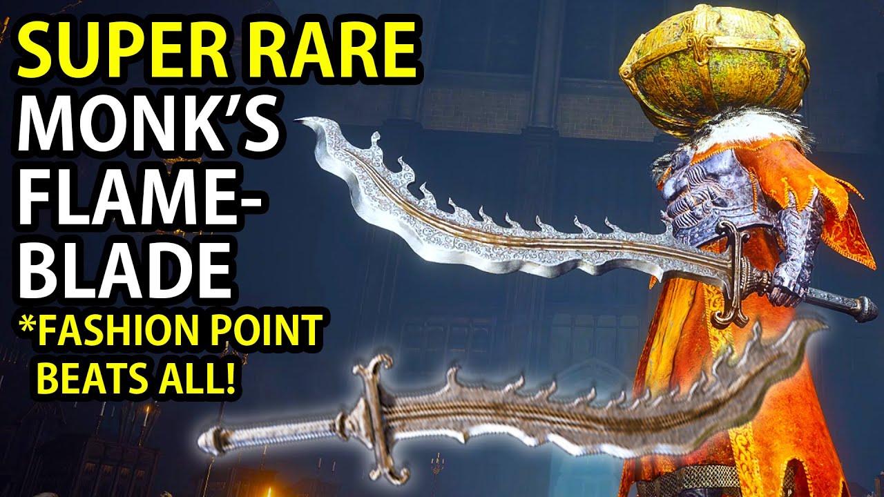 ELDEN RING - SUPER RARE MONKS FLAMEBLADE, STYLISH, SECOND LIGHTEST CURVED GREATSWORD LOCATION