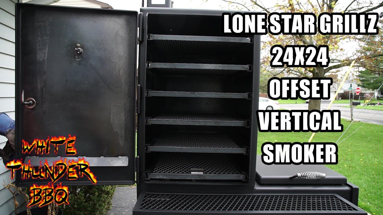 the LONE STAR GRILLZ 24 inch Offset Vertical Smoker - Seasoning